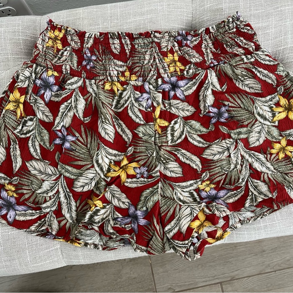 Aeropostale High Waist Red and Yellow Shorts